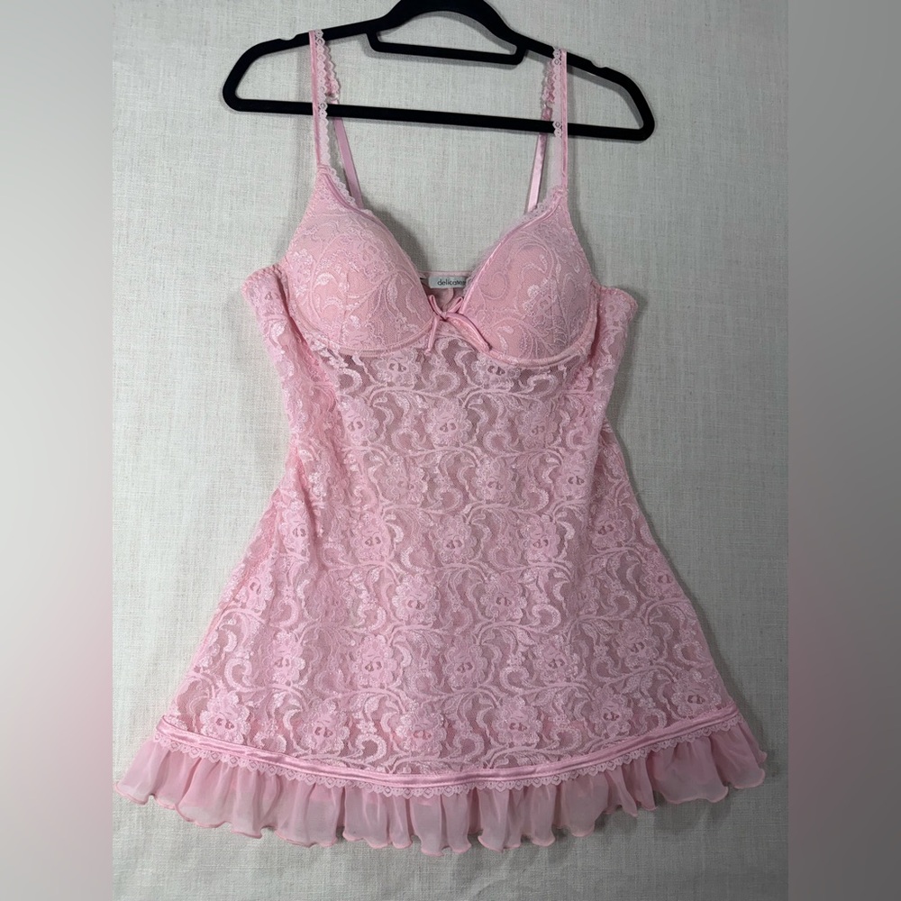 Delicates Pink Lace Chemise